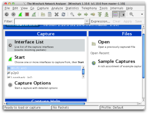 Wireshark Opening Screen